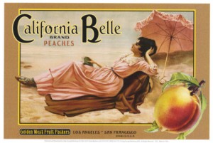 Peach Fruit Crate Label